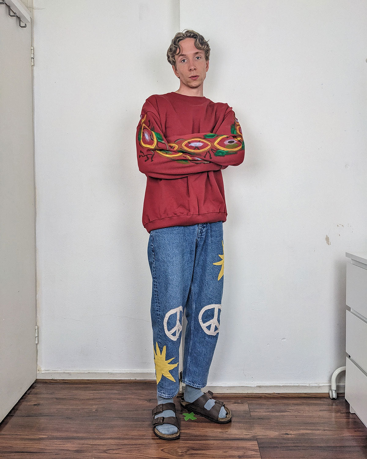 Peaceful Appliqué Jeans - Mykes Lab