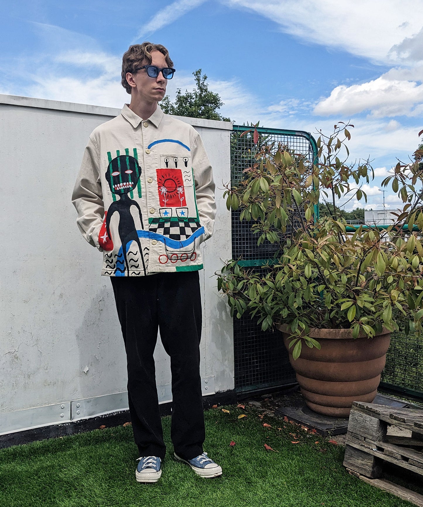 Mesopotamia Painted Work Jacket - Mykes Lab