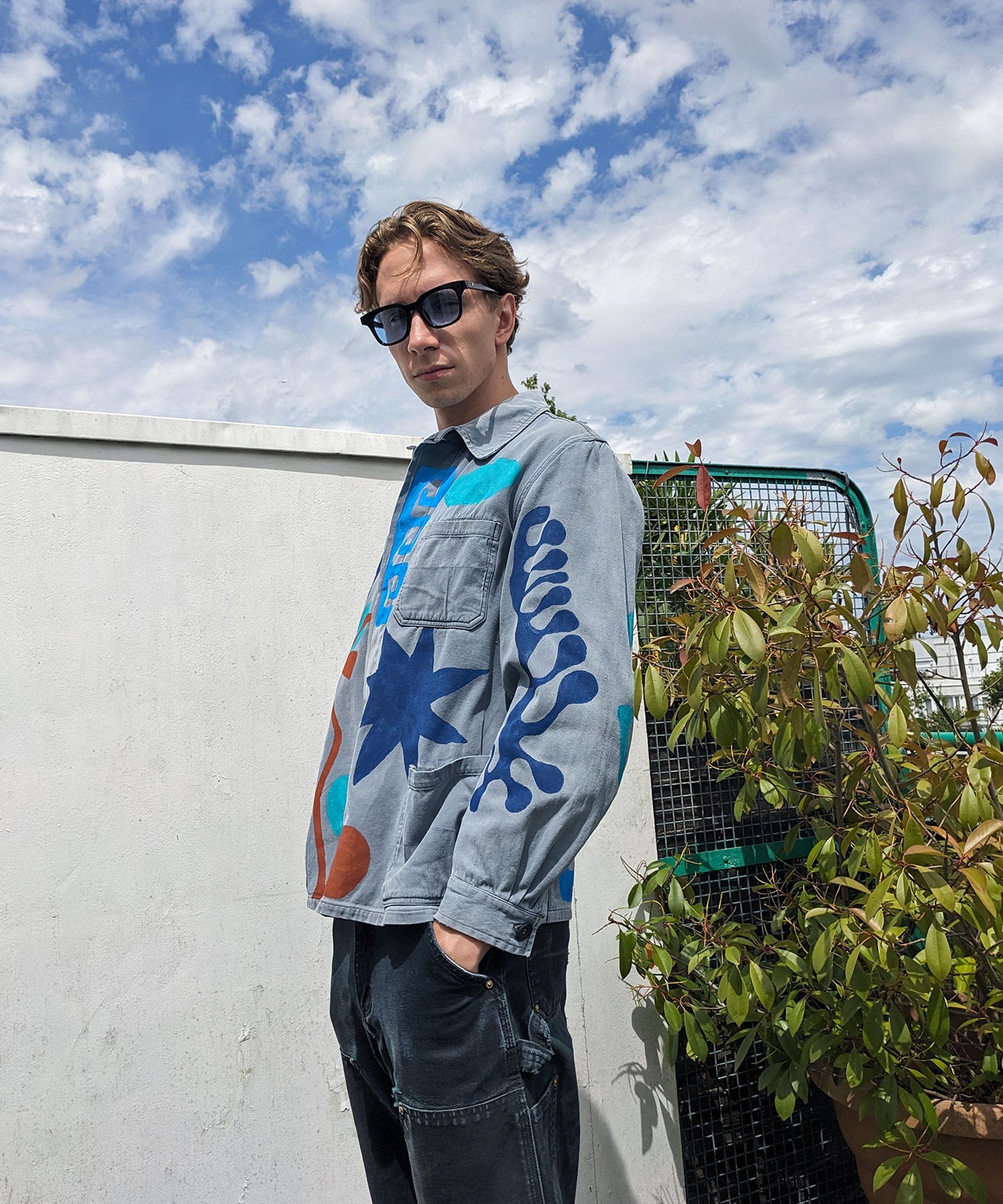 Oceanic Drift Painted Work Jacket - Mykes Lab
