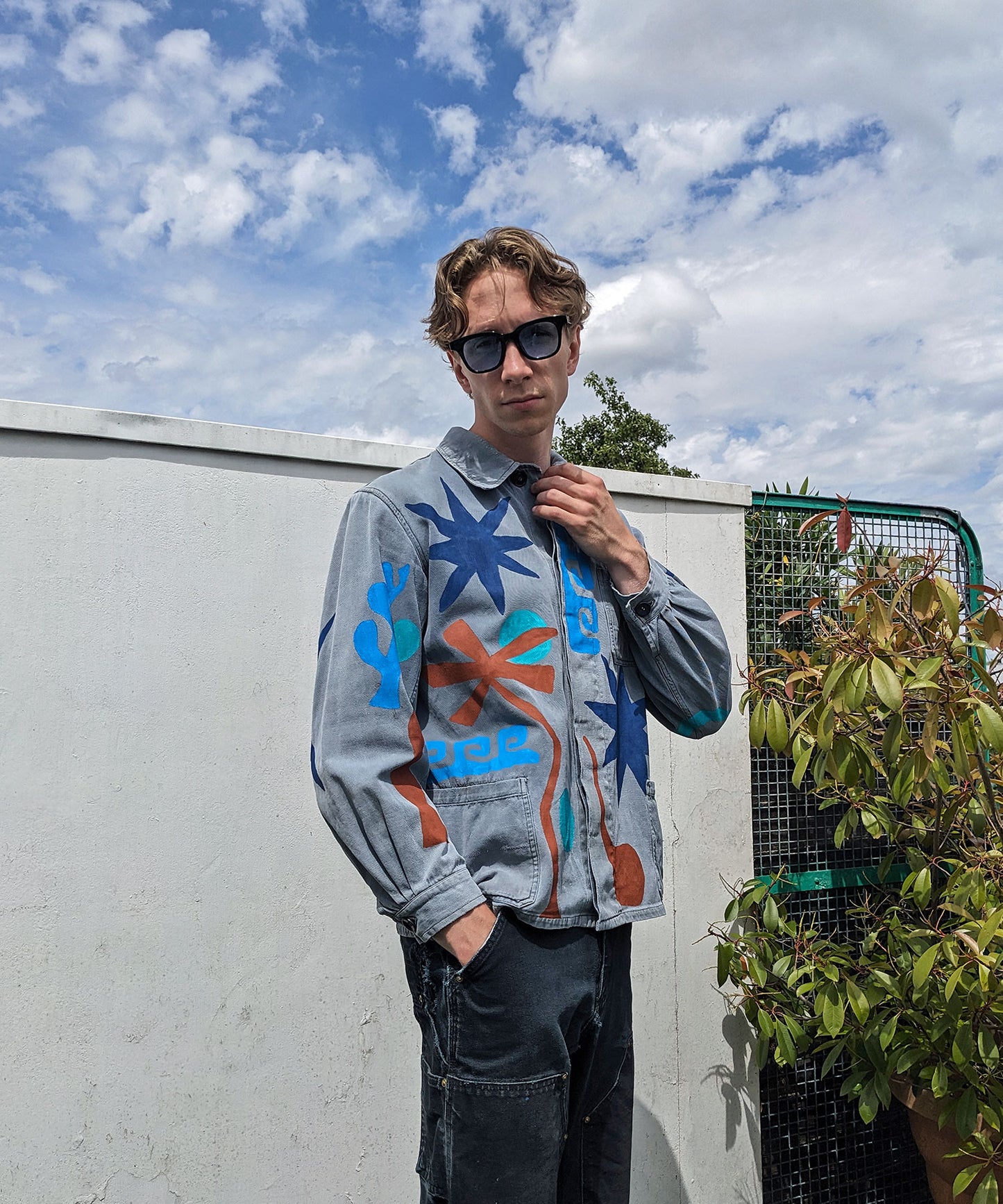 Oceanic Drift Painted Work Jacket - Mykes Lab