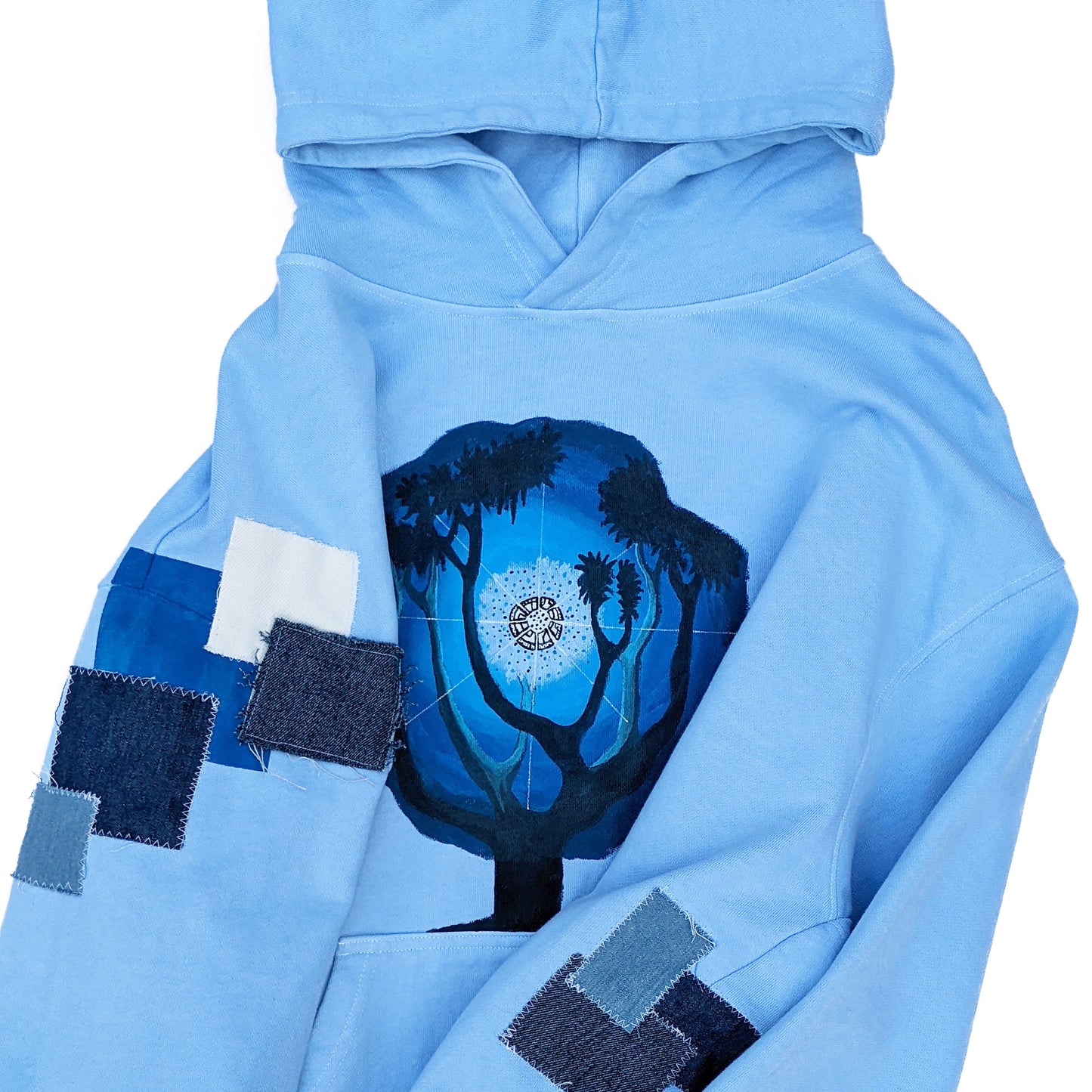 Birth of Creation - Handpainted Patchwork Hoodie