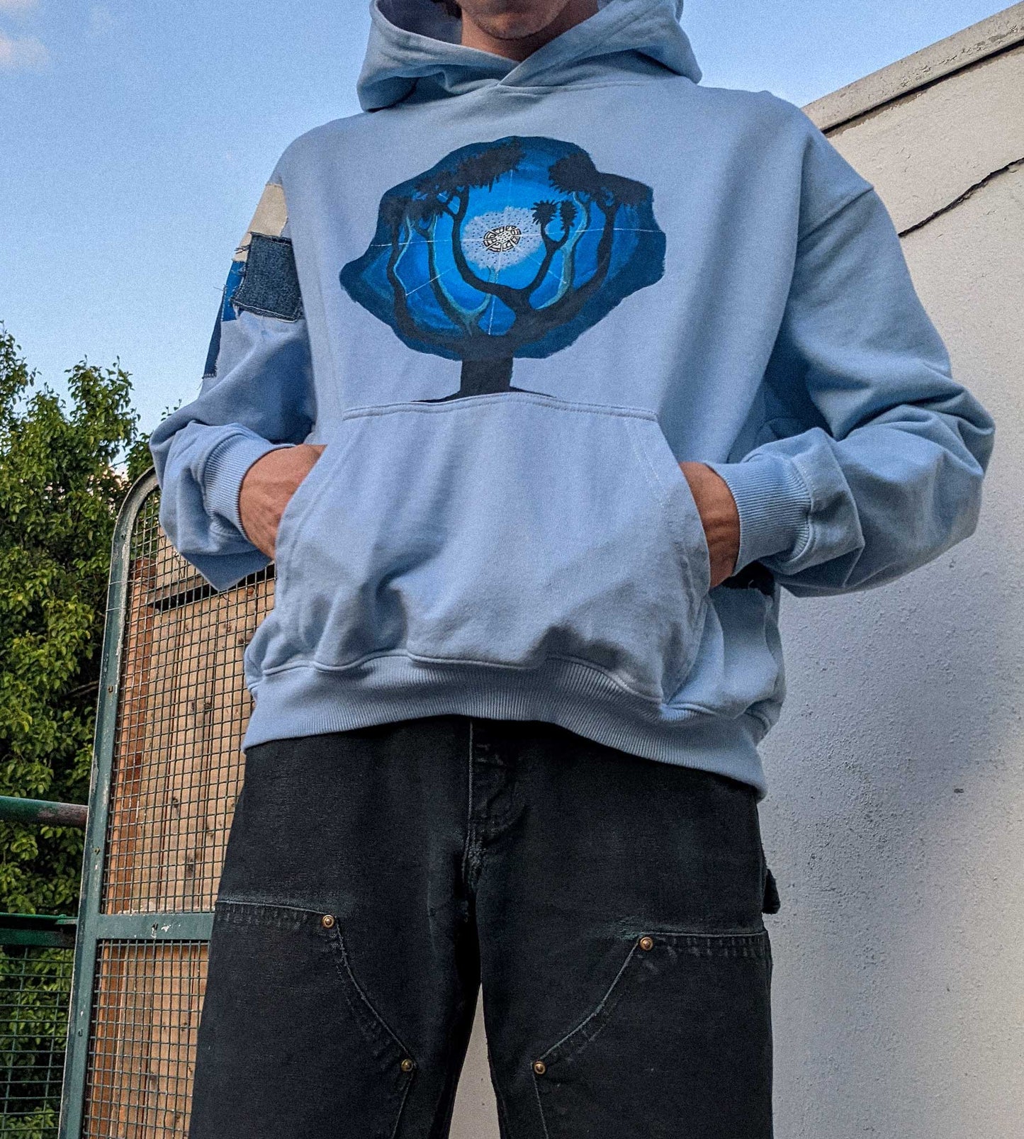Birth of Creation - Handpainted Patchwork Hoodie