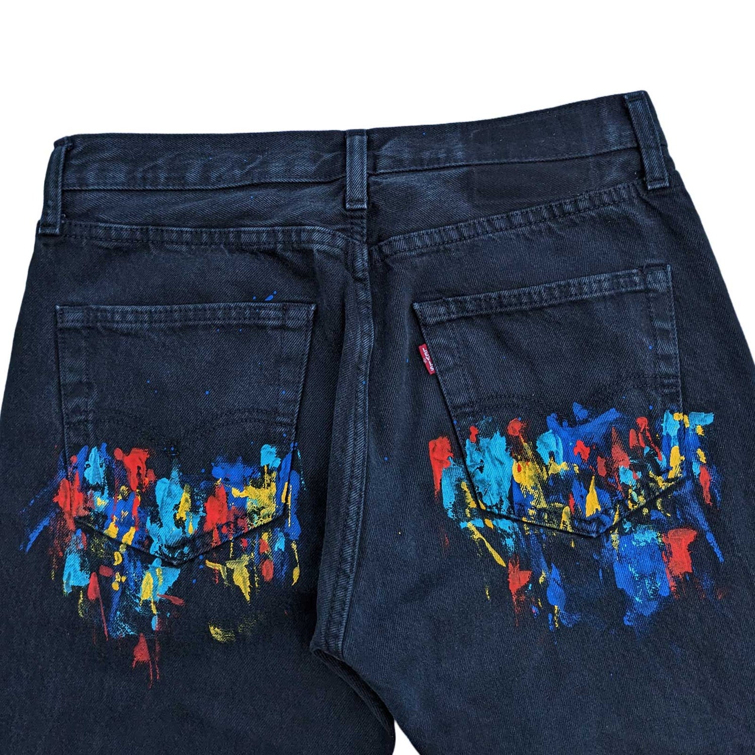 Abstracted Portraits Painted Jeans - Mykes Lab