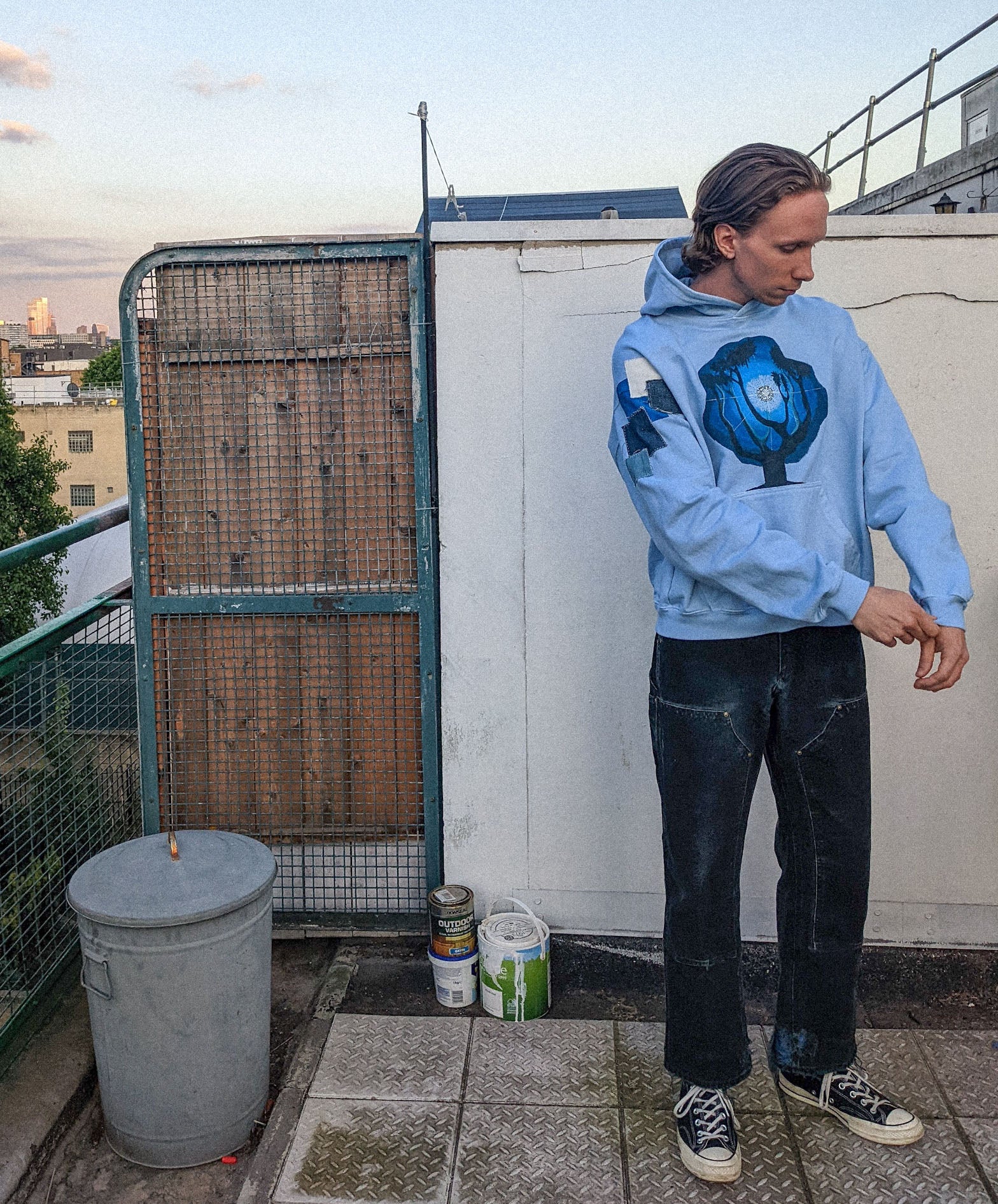Birth of Creation - Handpainted Patchwork Hoodie